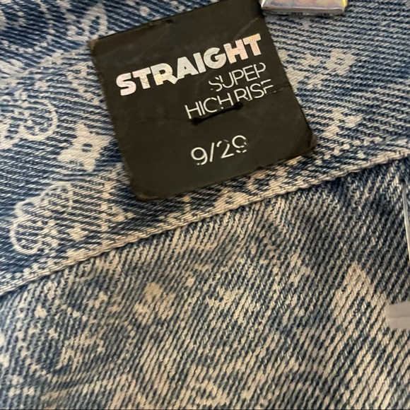 NEW Simple Society Womens Bandana Jeans Size 9/29 SUPER HIGH RISE Light Wash - Picture 5 of 7